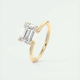 Solitaire Engagement Ring Featuring 1.91 CT East West Emerald Moissanite 11