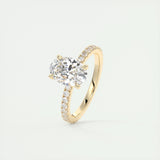 Pave Engagement Ring Featuring 1.91 CT Oval Moissanite 11