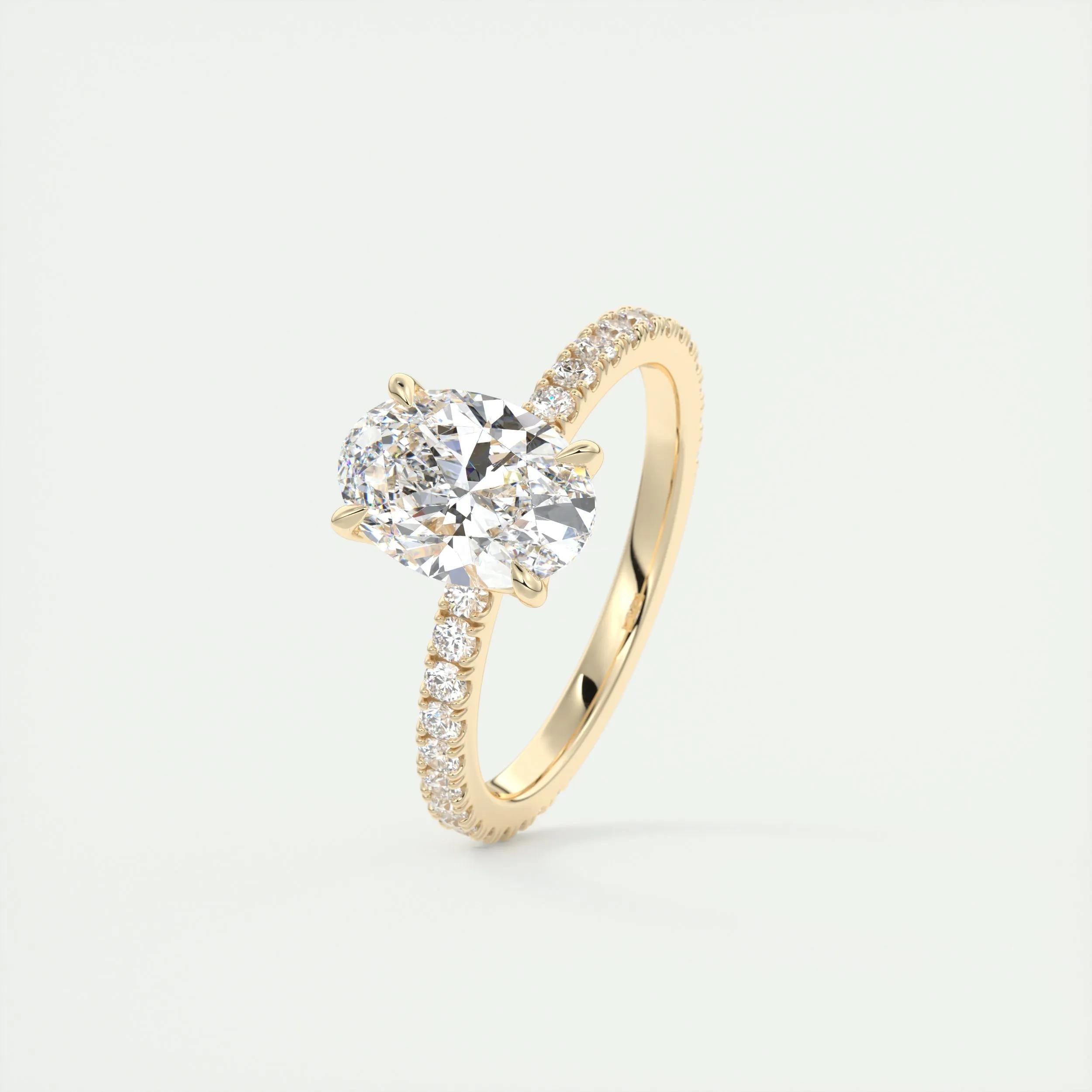 Pave Engagement Ring Featuring 1.91 CT Oval Moissanite 11