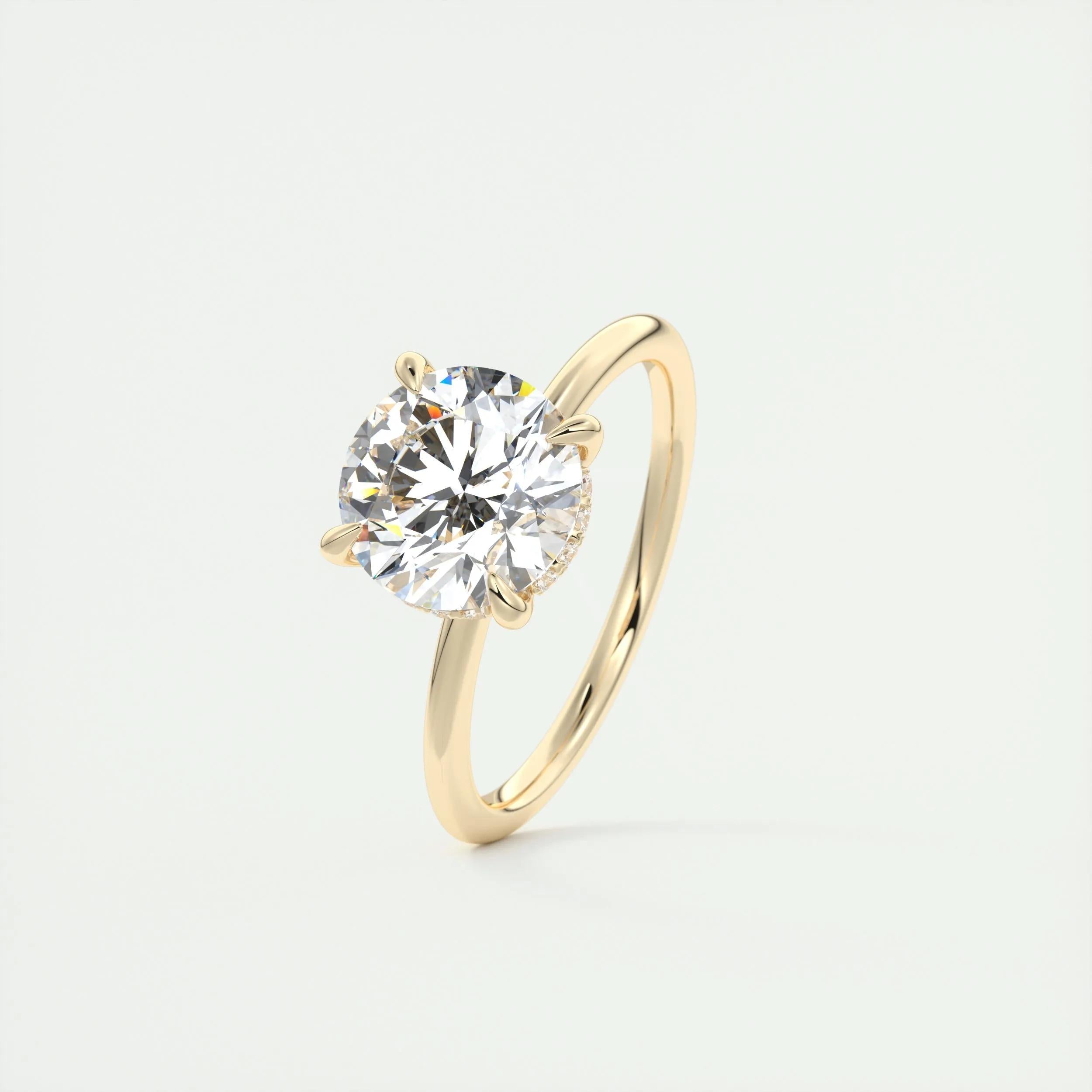 Hidden Halo Engagement Ring Featuring 2.0 CT Round Moissanite 11