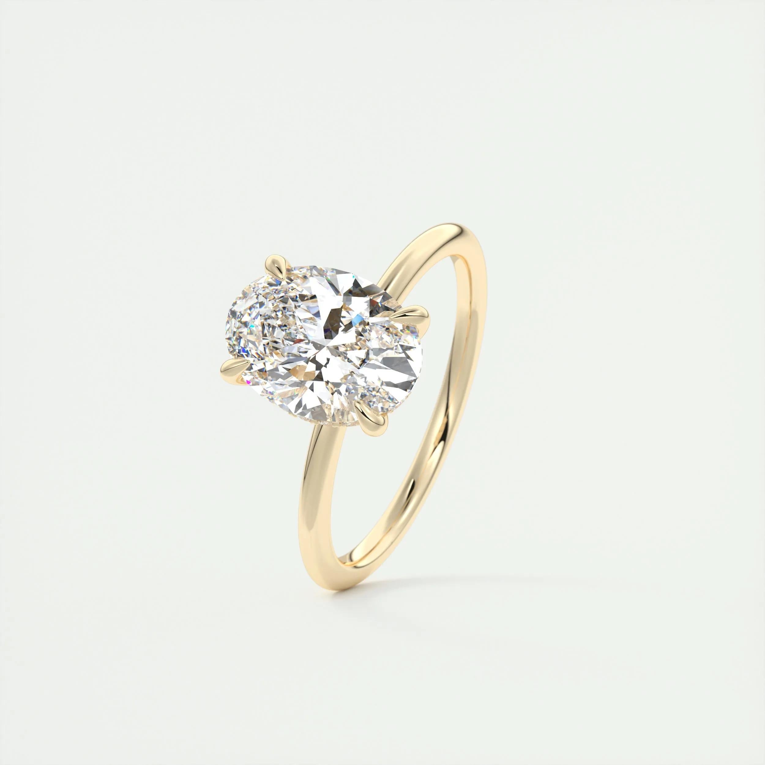 Hidden Halo Engagement Ring Featuring 1.91 CT Oval Moissanite 12