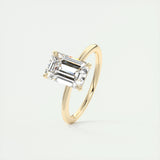 Solitaire Engagement Ring Featuring 1.91 CT Emerald Moissanite 12