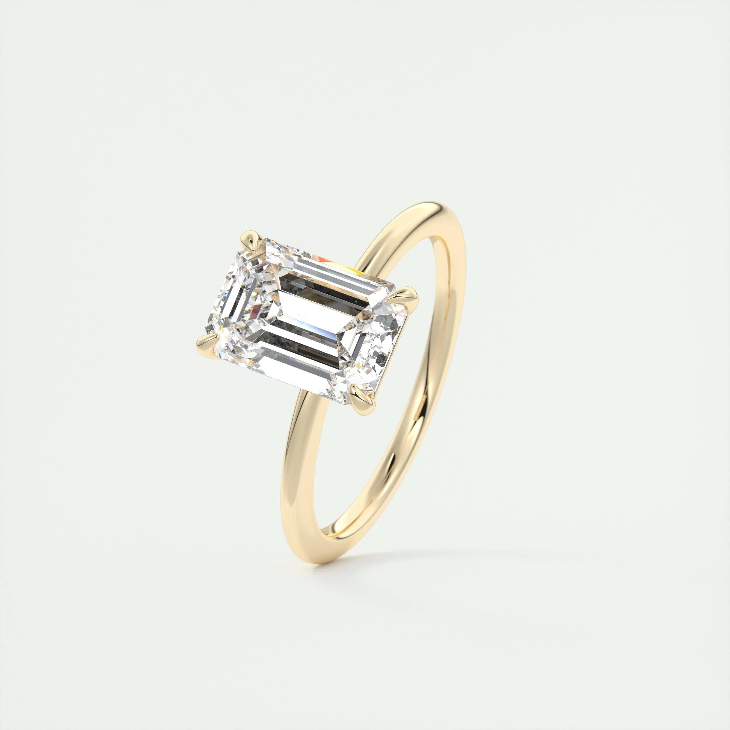 Solitaire Engagement Ring Featuring 1.91 CT Emerald Moissanite 12