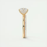 2.08 CT Princess Hidden Halo Moissanite Engagement Ring 12