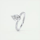 Pave Engagement Ring Featuring 1.93 CT Pear Moissanite 4