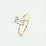 Pave Engagement Ring Featuring 1.91 CT Emerald Moissanite 11
