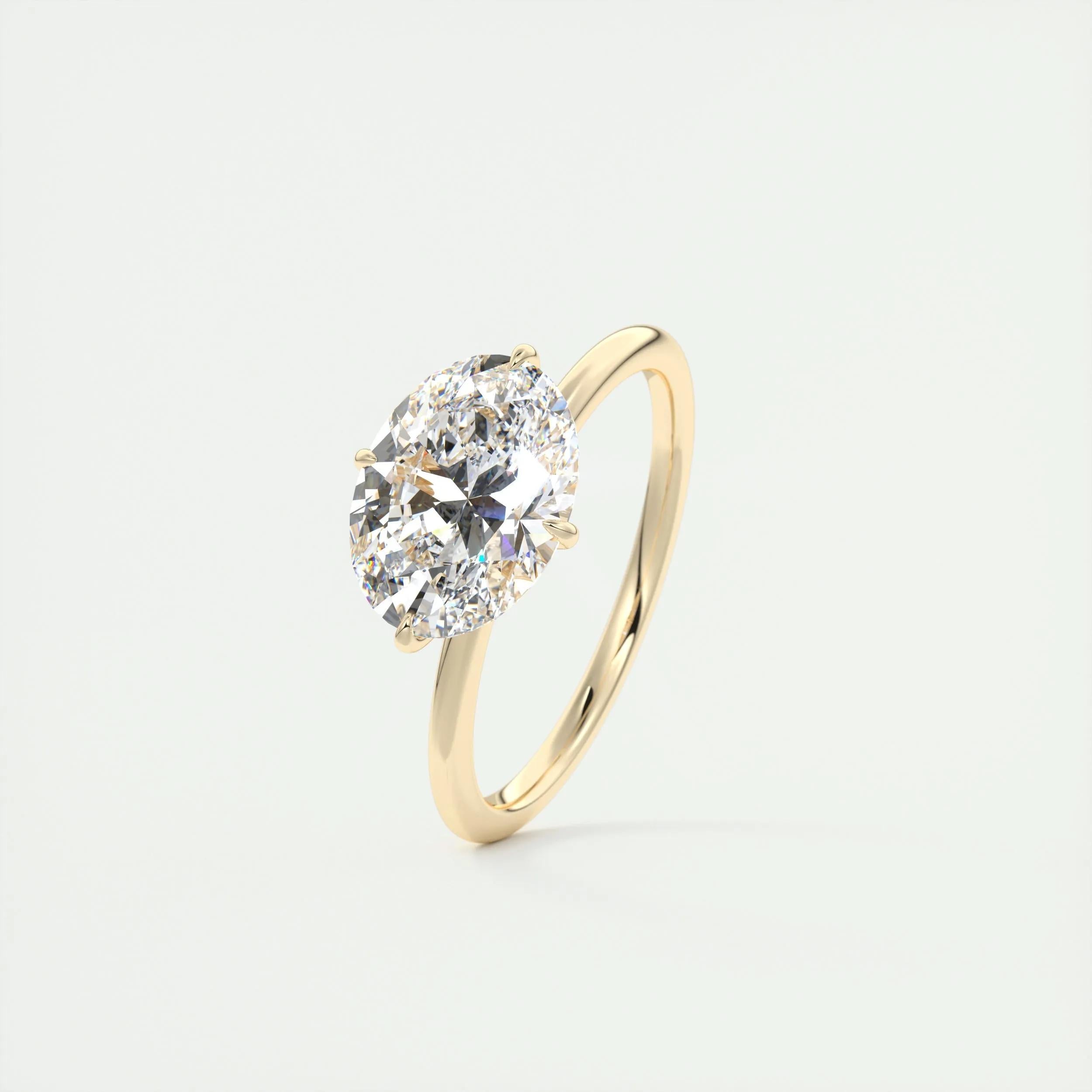 Hidden Halo Engagement Ring Featuring 1.91 CT Oval Moissanite 10