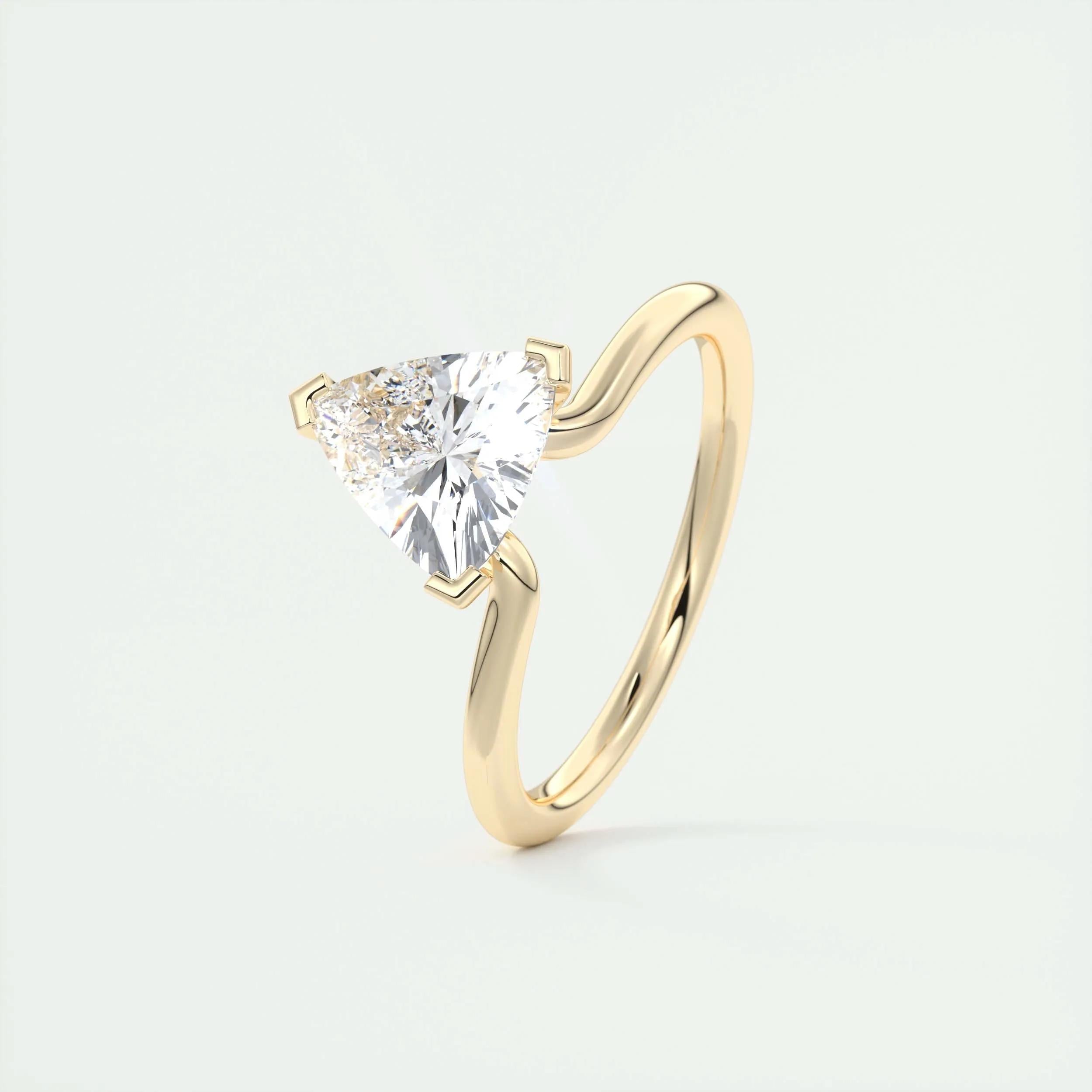 Solitaire Bezel Engagement Ring Featuring 1.44 CT Trillion Moissanite 11