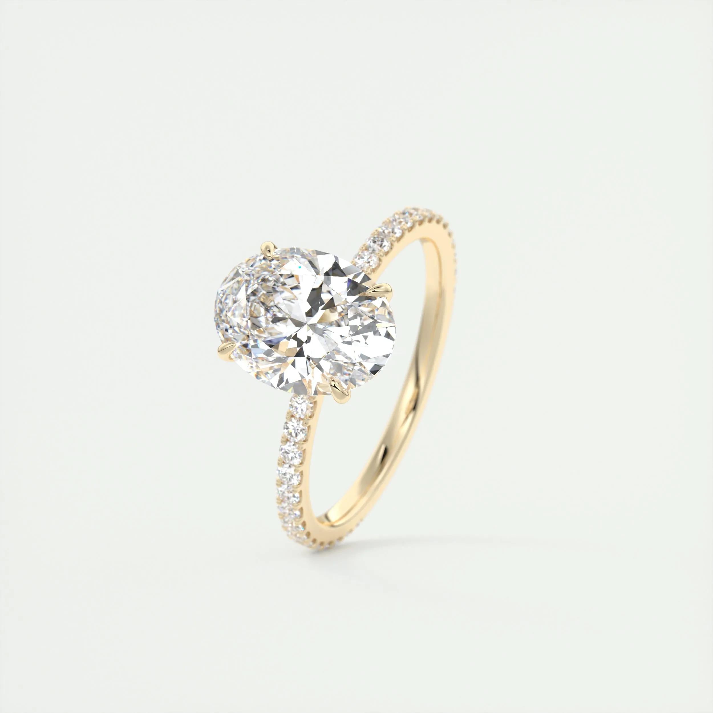 Pave Engagement Ring Featuring 1.91 CT Oval Moissanite 12