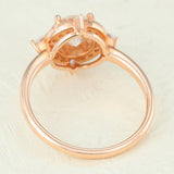 Cluster Engagement Ring Featuring 0.88 CT Oval Moissanite 5