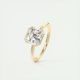 Solitaire Bezel Engagement Ring Featuring 2.03 CT Asscher Moissanite 12