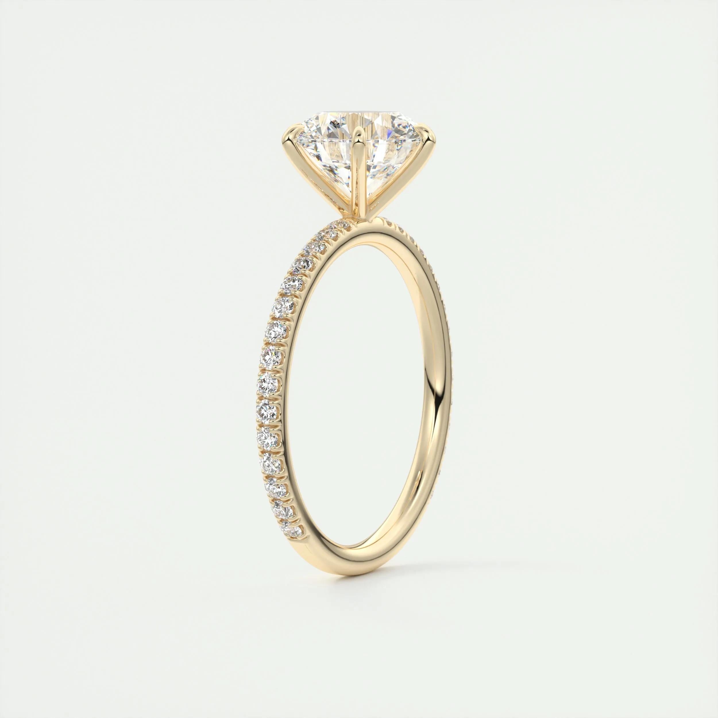 Pave Engagement Ring Featuring 2.0 CT Round Moissanite 13