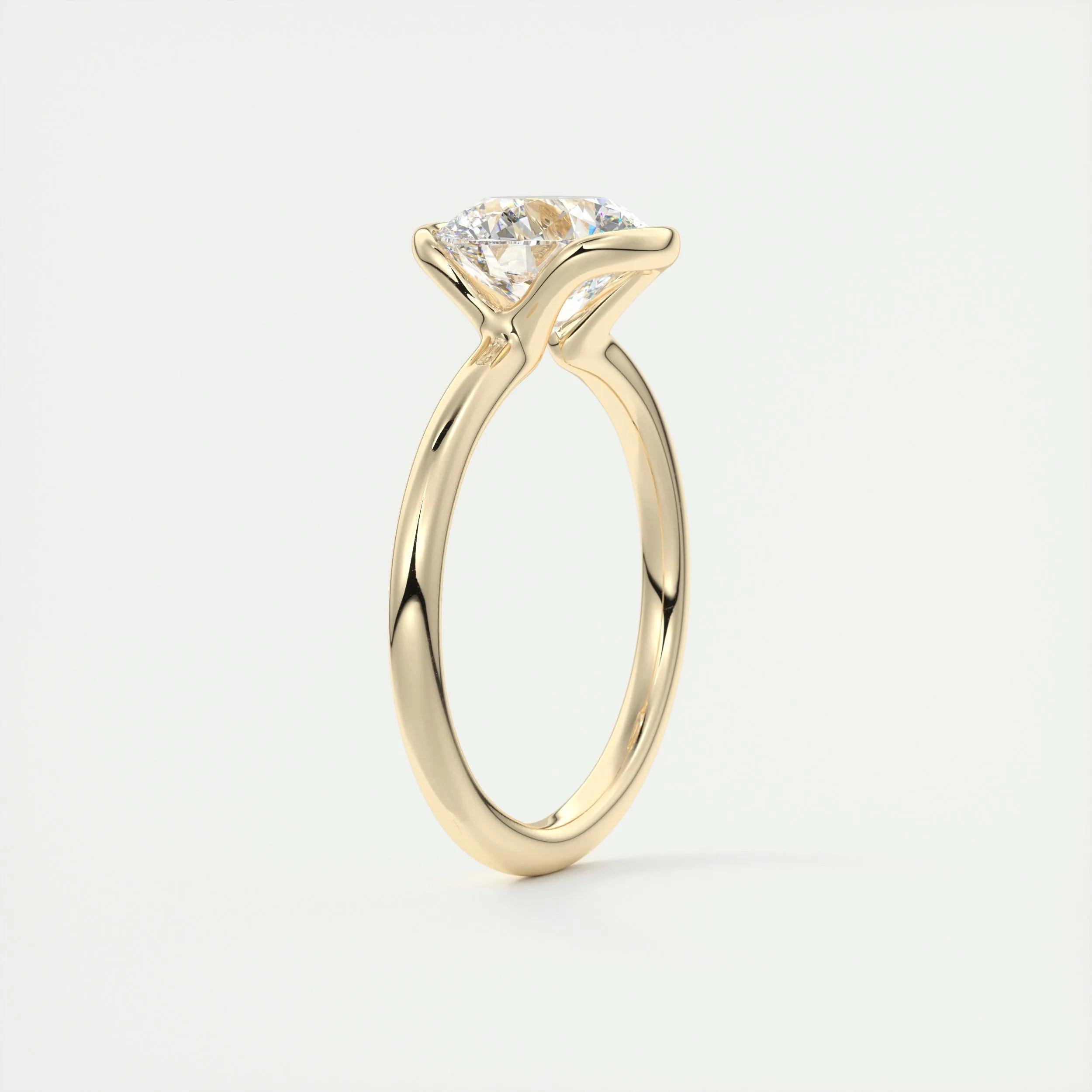 Solitaire Bezel Engagement Ring Featuring 2.0 CT Round Moissanite 13