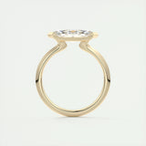 Solitaire Bezel Engagement Ring Featuring 1.98 CT Marquise Moissanite 14