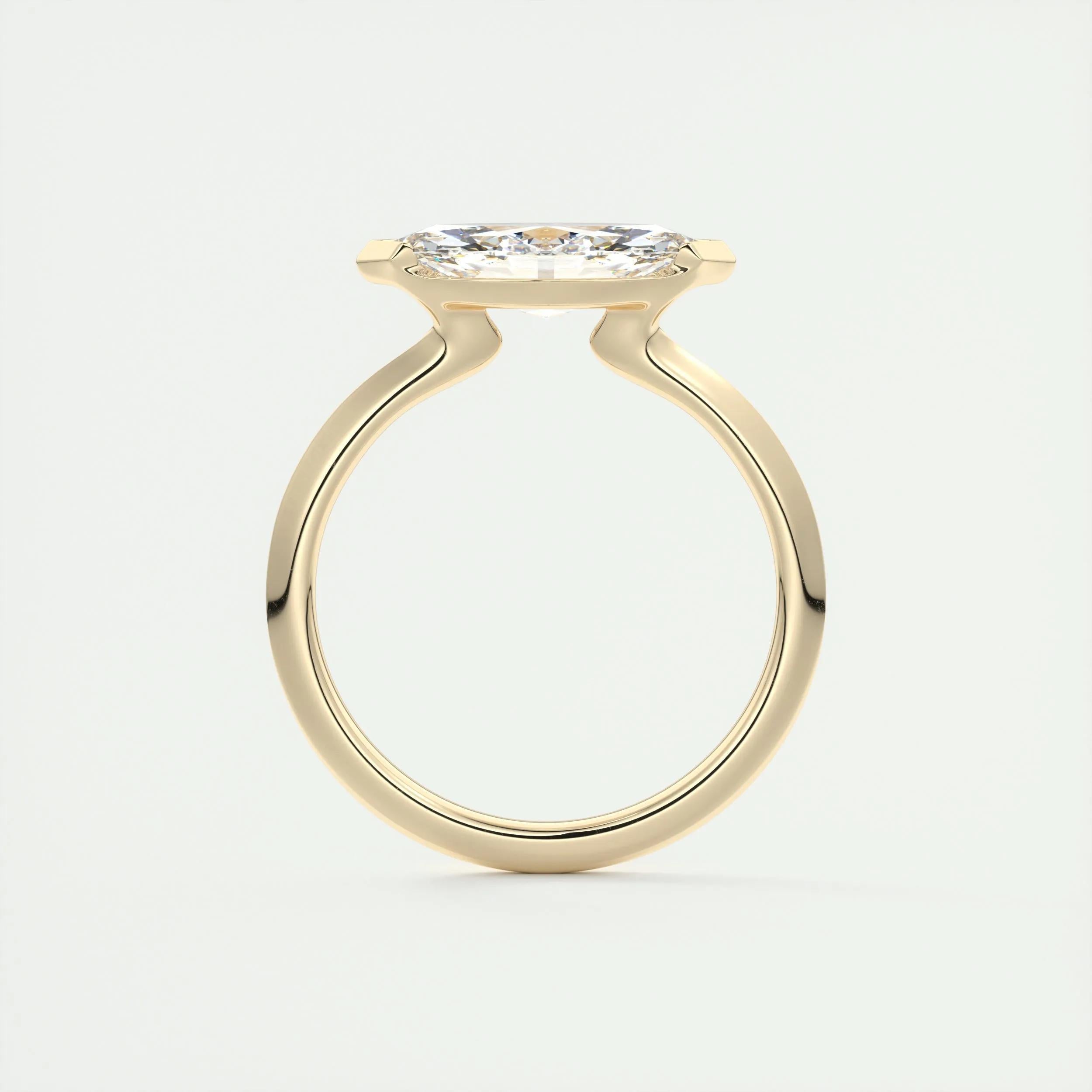 Solitaire Bezel Engagement Ring Featuring 1.98 CT Marquise Moissanite 14