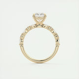 Pave Engagement Ring Featuring 2.0 CT Cushion Moissanite 14