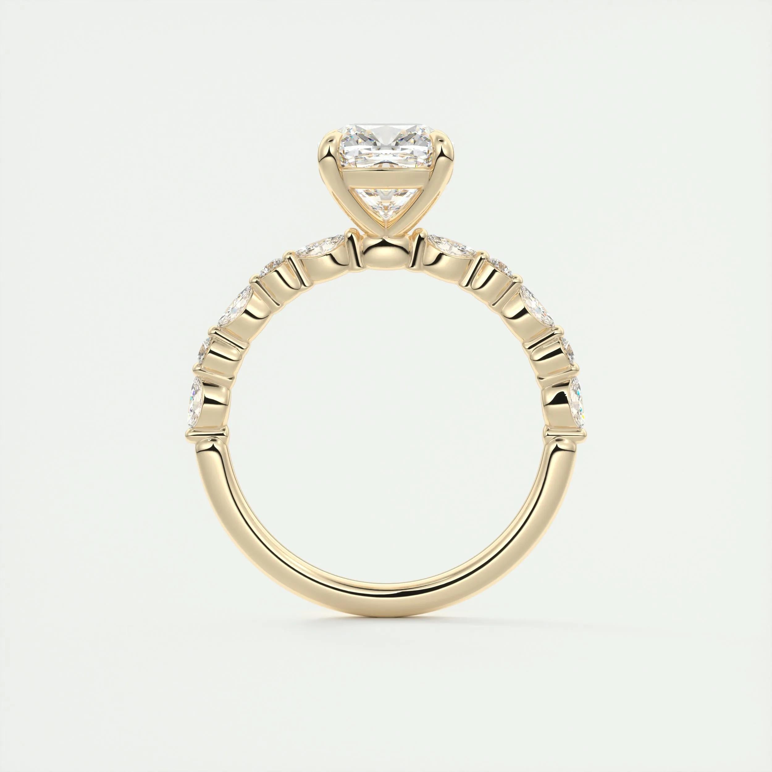 Pave Engagement Ring Featuring 2.0 CT Cushion Moissanite 14
