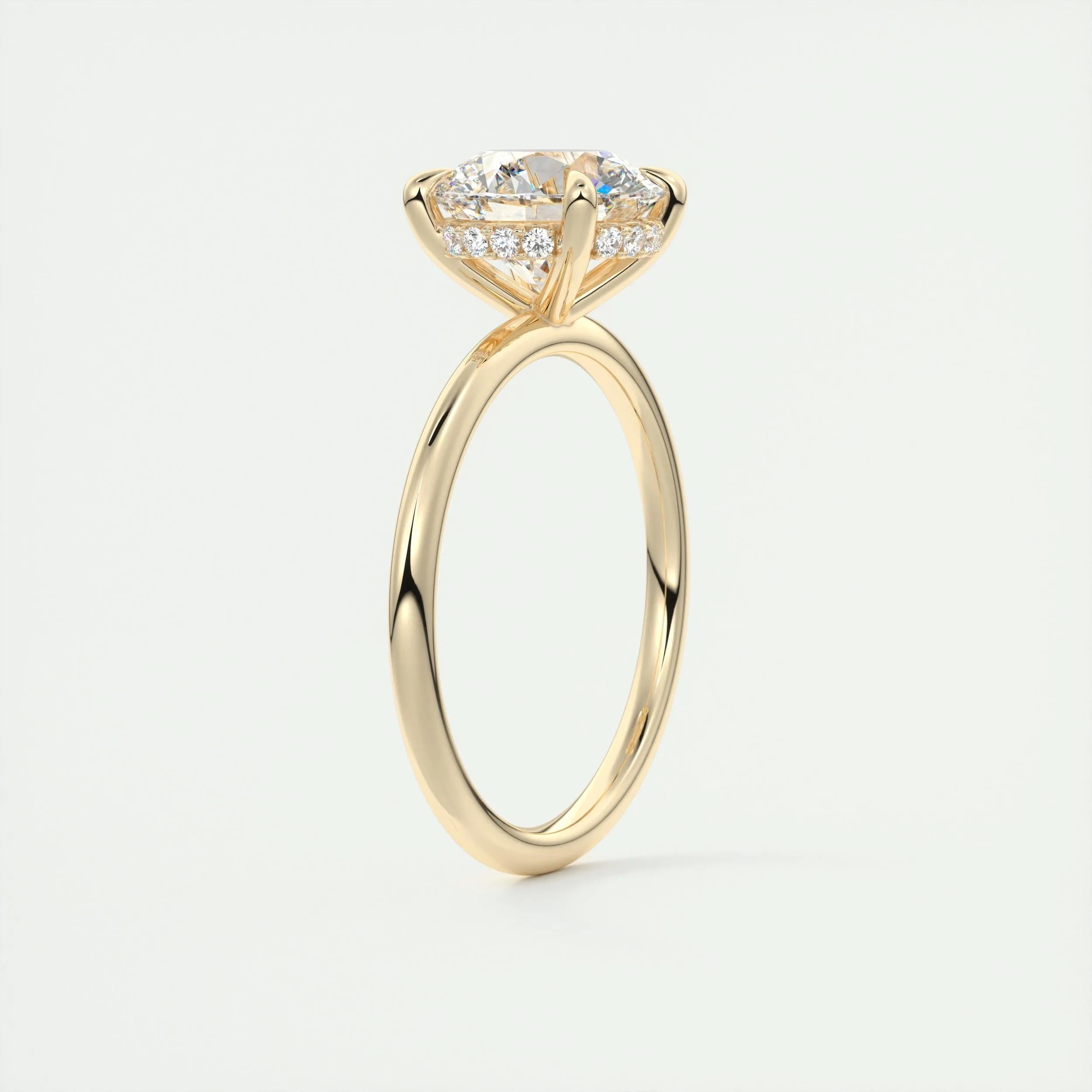 Hidden Halo Engagement Ring Featuring 2.0 CT Round Moissanite 13