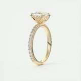 Pave Engagement Ring Featuring 2.15 CT Cushion Moissanite 13