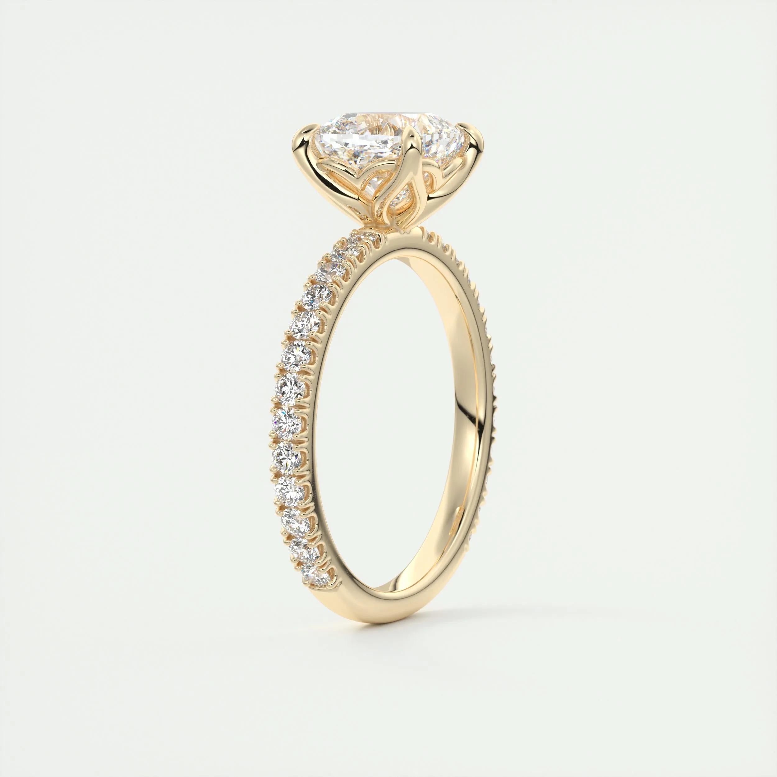 Pave Engagement Ring Featuring 2.15 CT Cushion Moissanite 13