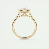 Solitaire Bezel Engagement Ring Featuring 2.0 CT Round Moissanite 12