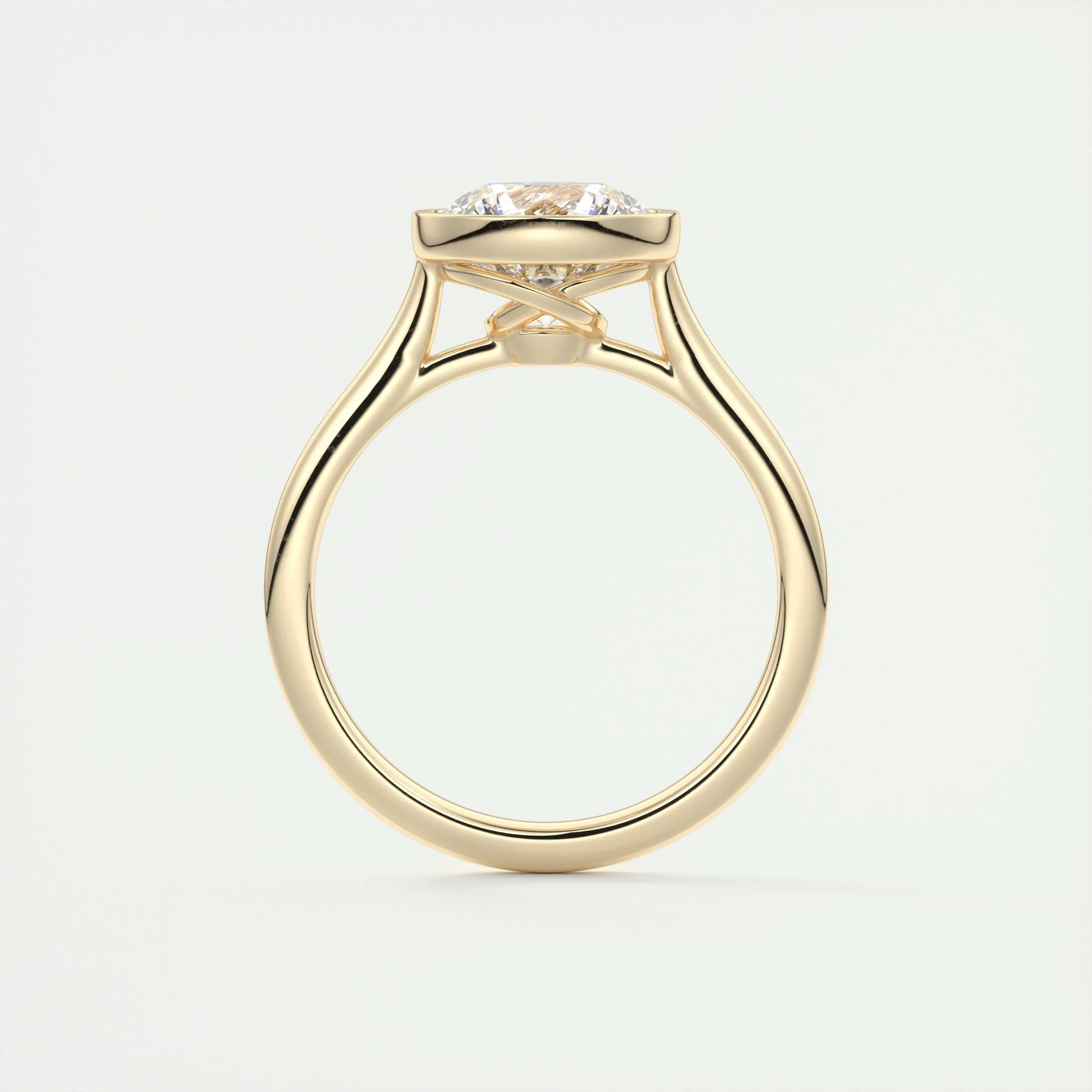 Solitaire Bezel Engagement Ring Featuring 2.0 CT Round Moissanite 12