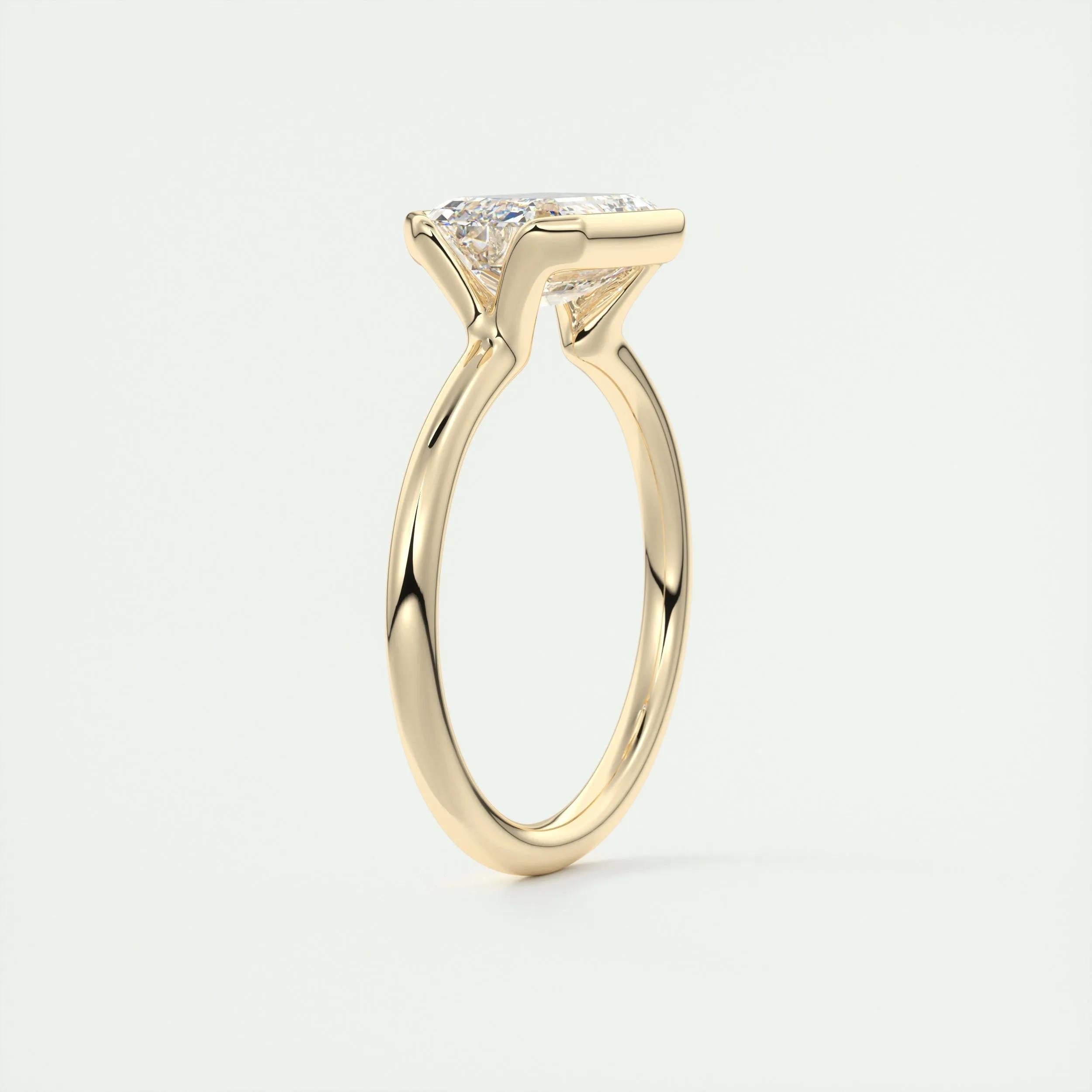 Solitaire Bezel Engagement Ring Featuring 1.91 CT Emerald Moissanite 13