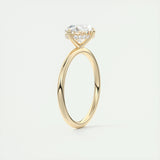 Hidden Halo Engagement Ring Featuring 1.91 CT Oval Moissanite 12