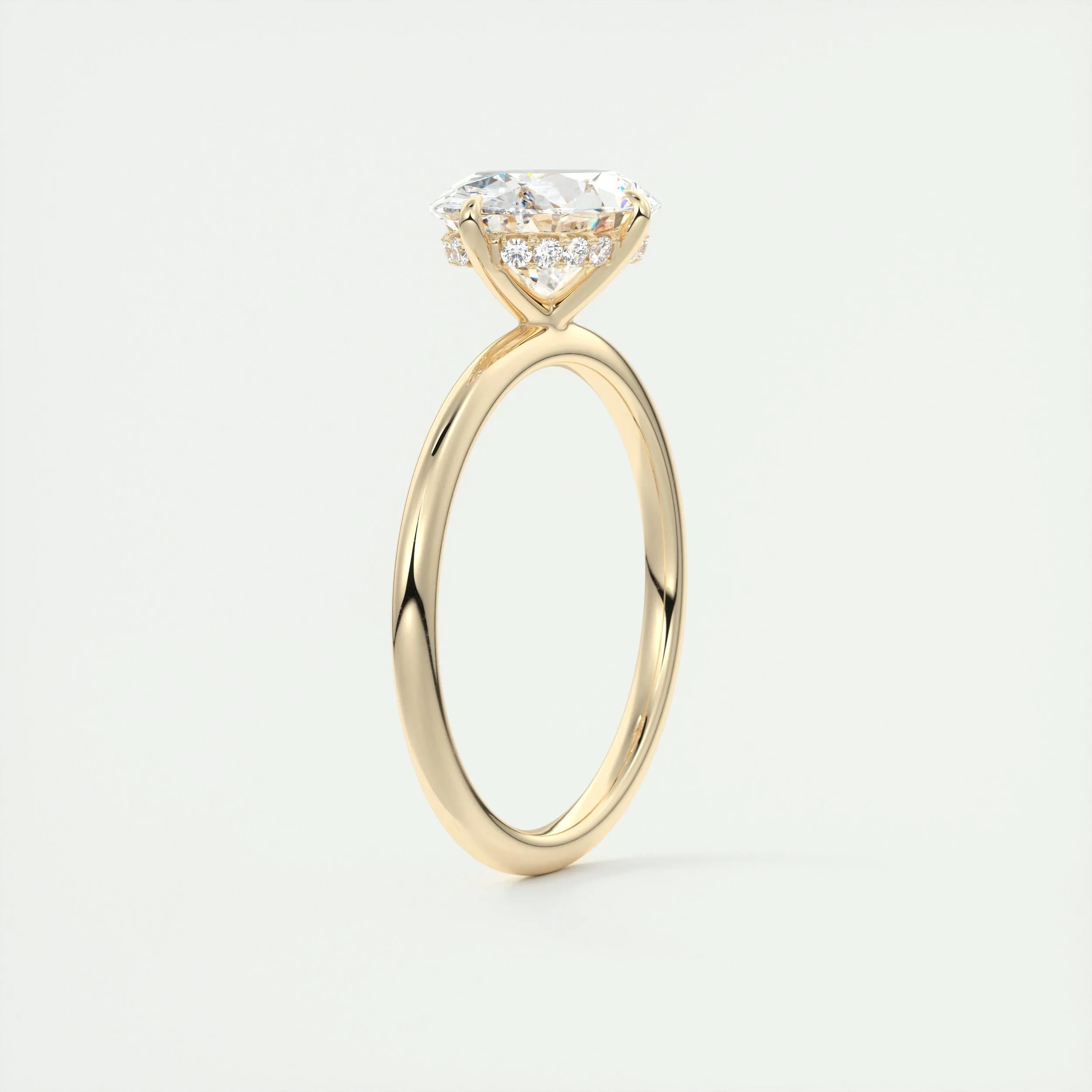 Hidden Halo Engagement Ring Featuring 1.91 CT Oval Moissanite 12