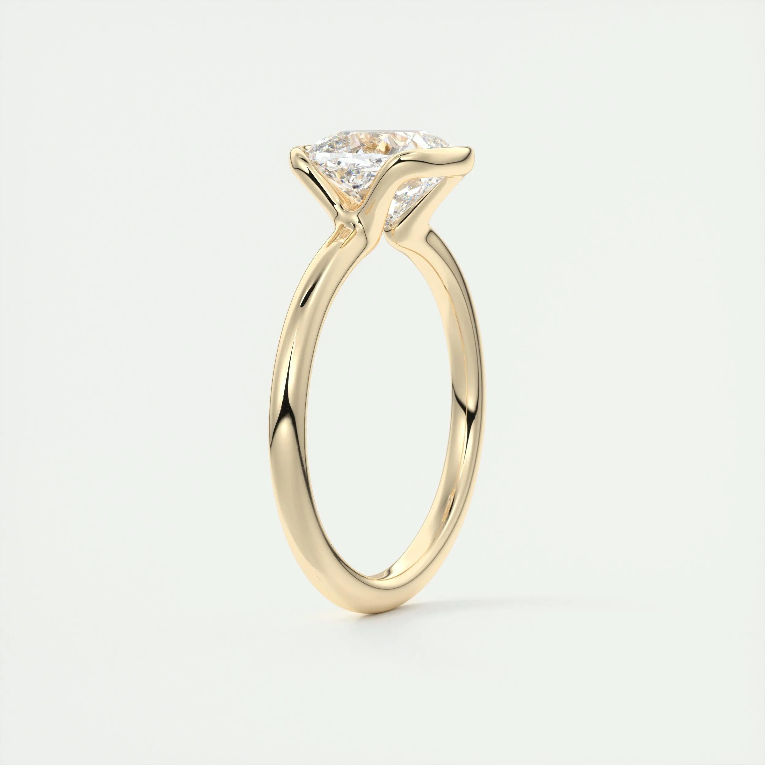 Solitaire Bezel Engagement Ring Featuring 2.15 CT Cushion Moissanite 14
