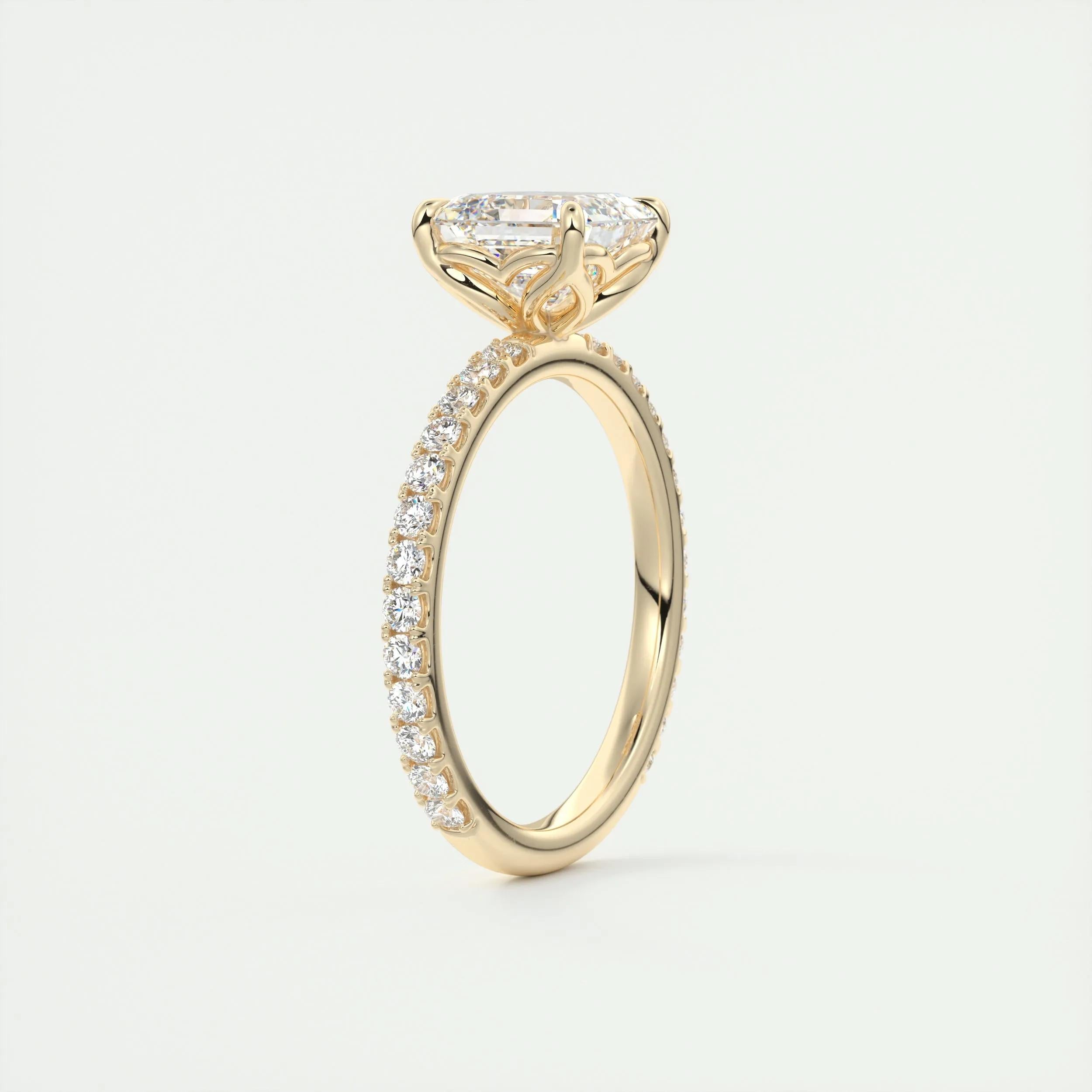 Pave Engagement Ring Featuring 2.03 CT Asscher Moissanite 12