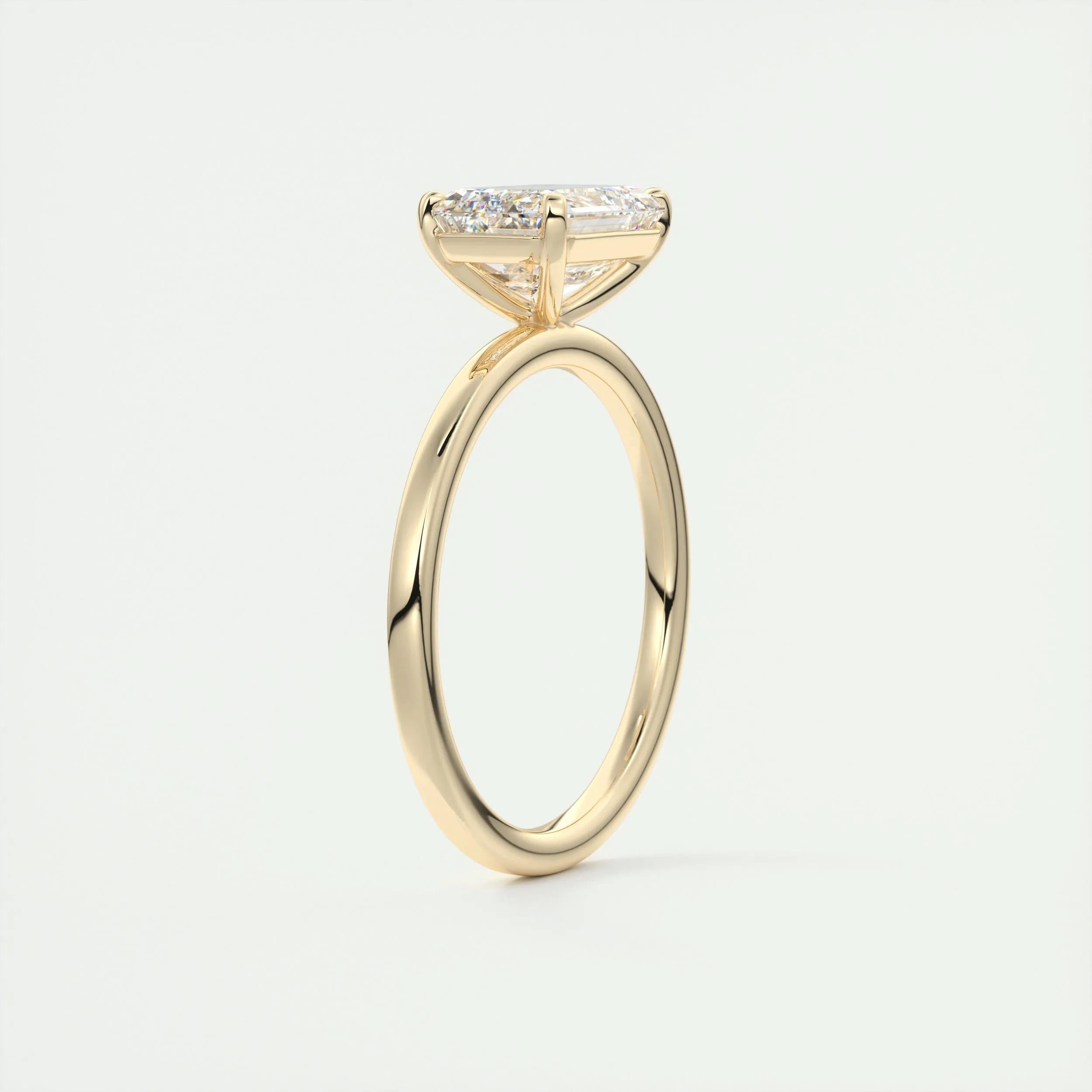 Solitaire Engagement Ring Featuring 1.91 CT Emerald Moissanite 14