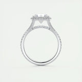 Halo Split Engagement Ring Featuring 2.0 CT Round Moissanite 6