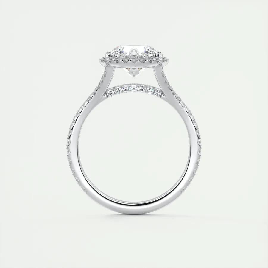 Halo Split Engagement Ring Featuring 2.0 CT Round Moissanite 6