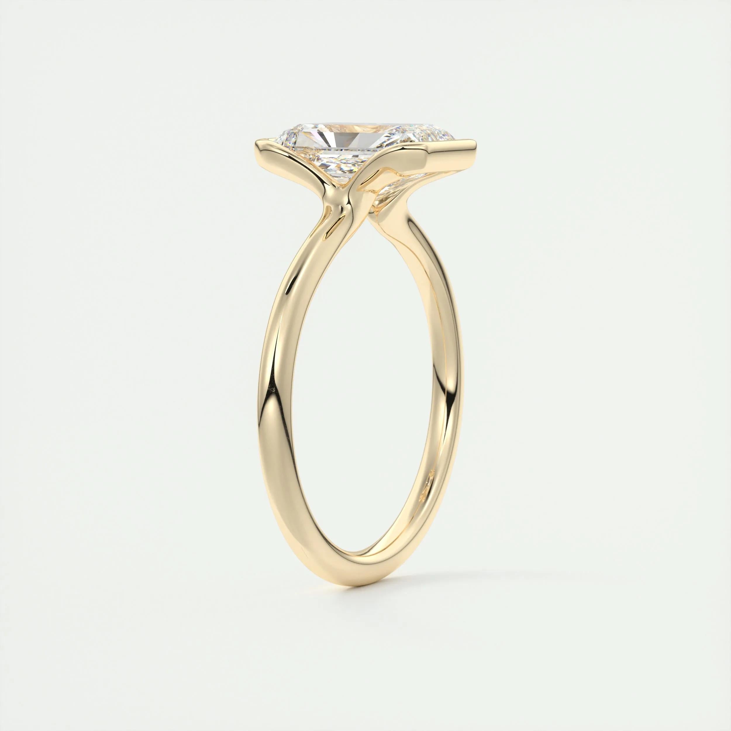 Solitaire Bezel Engagement Ring Featuring 2.10 CT Radiant Moissanite 13