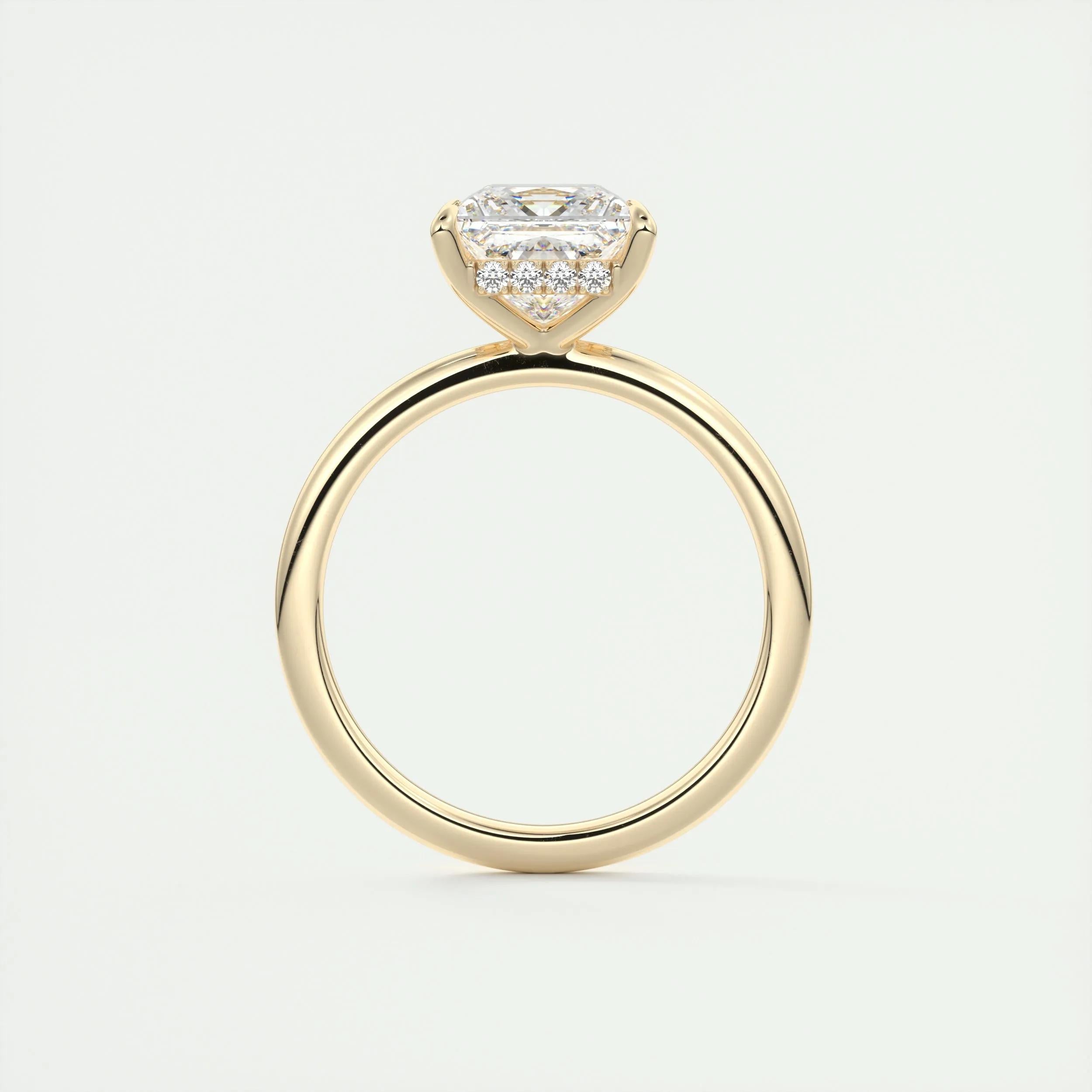 2.08 CT Princess Hidden Halo Moissanite Engagement Ring 13