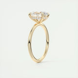 Hidden Halo Engagement Ring Featuring 1.91 CT Oval Moissanite 14