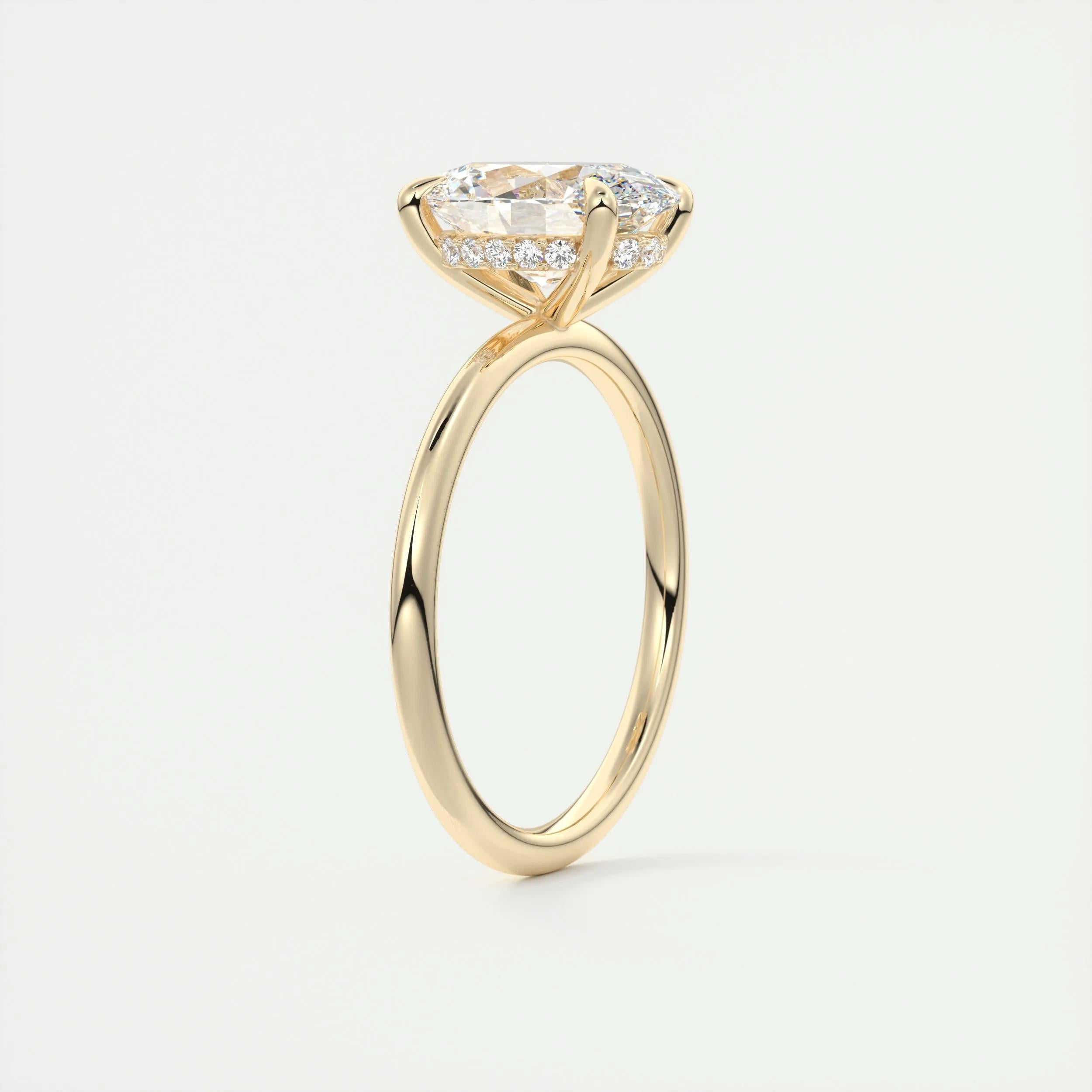 Hidden Halo Engagement Ring Featuring 1.91 CT Oval Moissanite 14