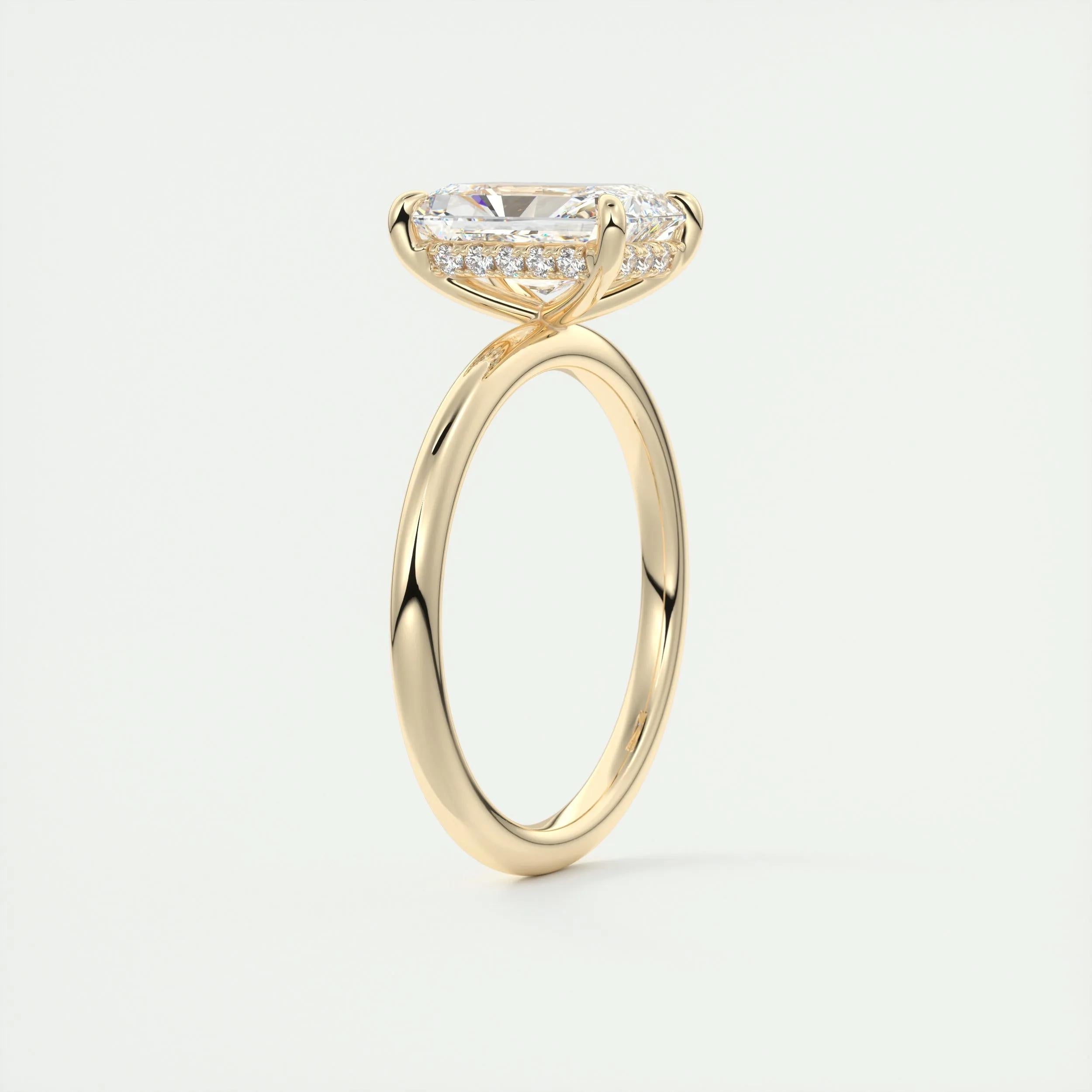 Hidden Halo Engagement Ring Featuring 2.10 CT Radiant Moissanite 13