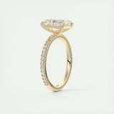 Pave Engagement Ring Featuring 2.0 CT Radiant Moissanite 14