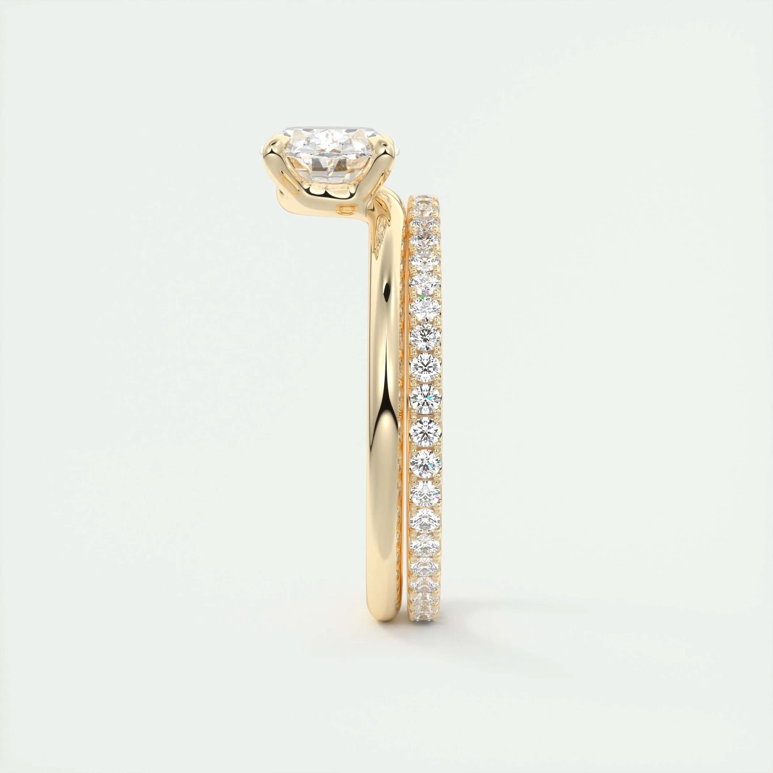 Solitaire Bezel Engagement Ring Featuring 1.91 CT Oval Moissanite 12