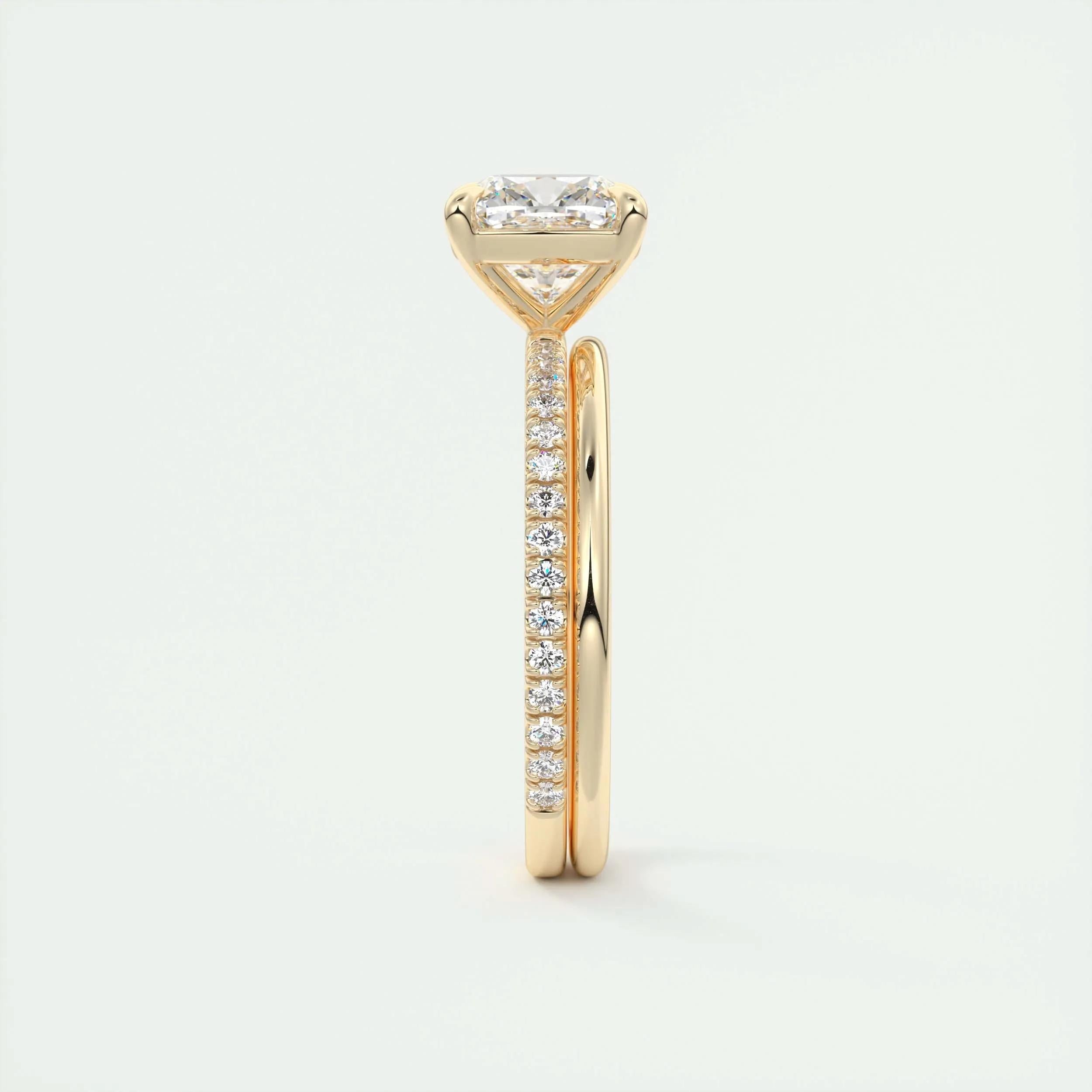 Pave Engagement Ring Featuring 2.15 CT Cushion Moissanite 12
