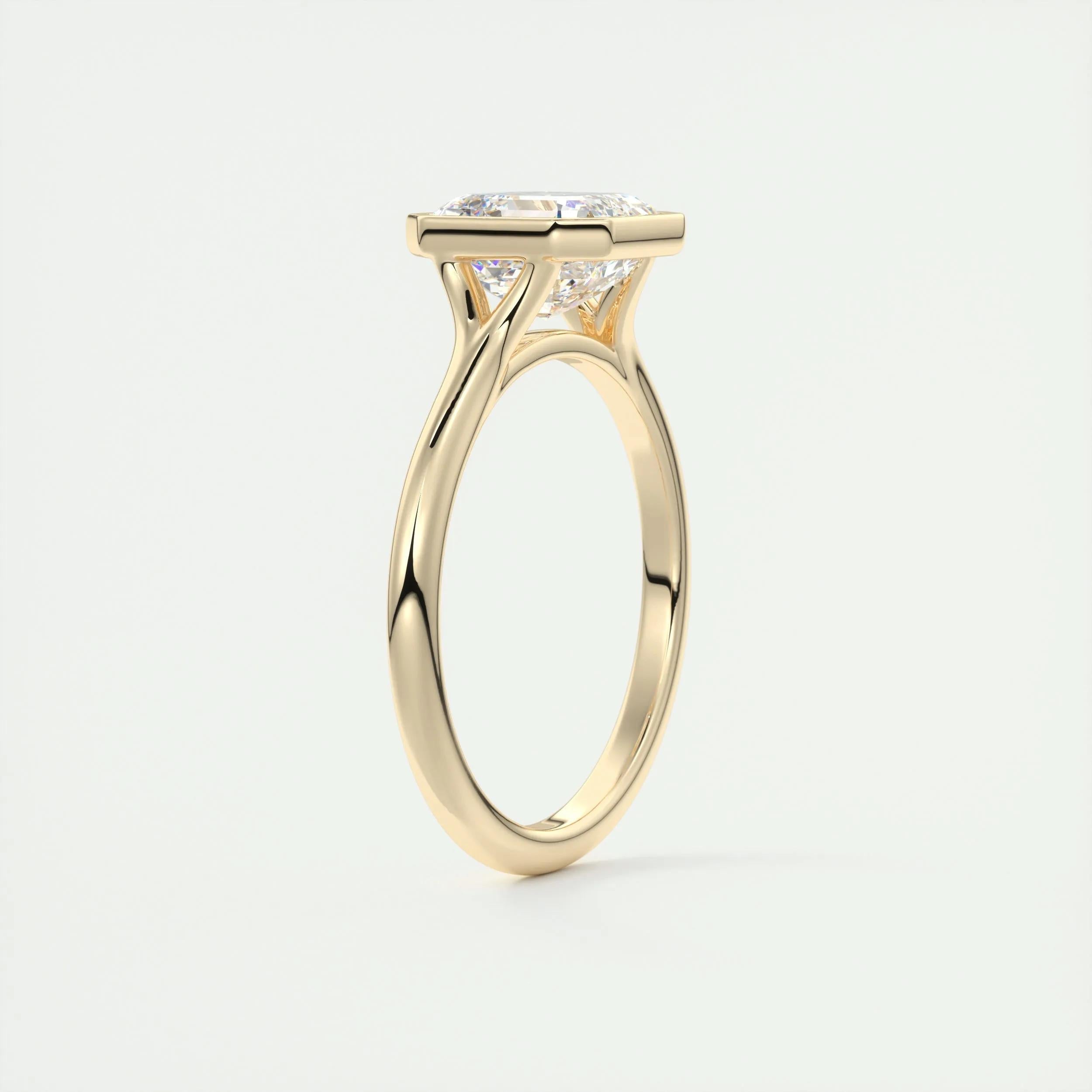 Solitaire Bezel Engagement Ring Featuring 2.03 CT Asscher Moissanite 13