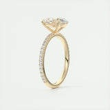 Pave Engagement Ring Featuring 1.91 CT Oval Moissanite 14