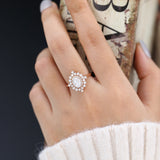 Cluster Halo Engagement Ring Featuring 1.33 CT Oval Moissanite 6