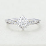 0.41 CT Round Shaped Moissanite Twisted Pave Engagement Ring 2