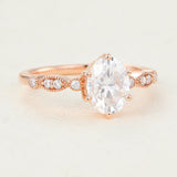 Pave Engagement Ring Featuring 1.33 CT Oval Moissanite 3