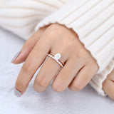 1.33 CT Oval Moissanite Twisted Shank Bridal Ring Set