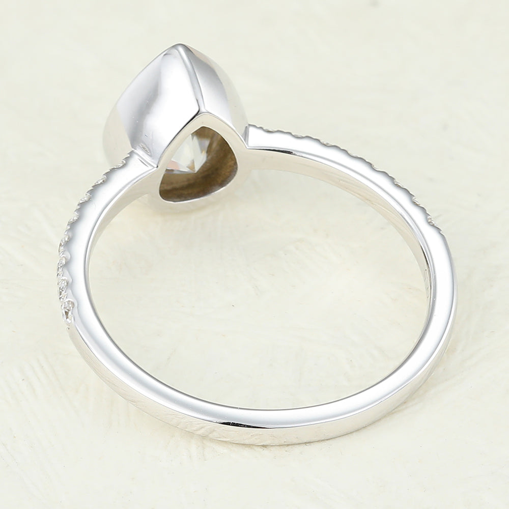Pave Engagement Ring Featuring 1.0 CT Pear Moissanite 5