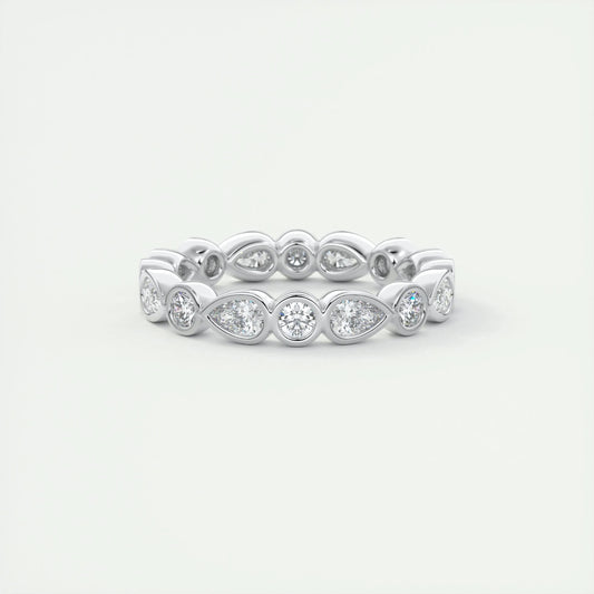 Eternity Wedding Band Featuring 1.28 TCW Pear & Round Moissanite 1